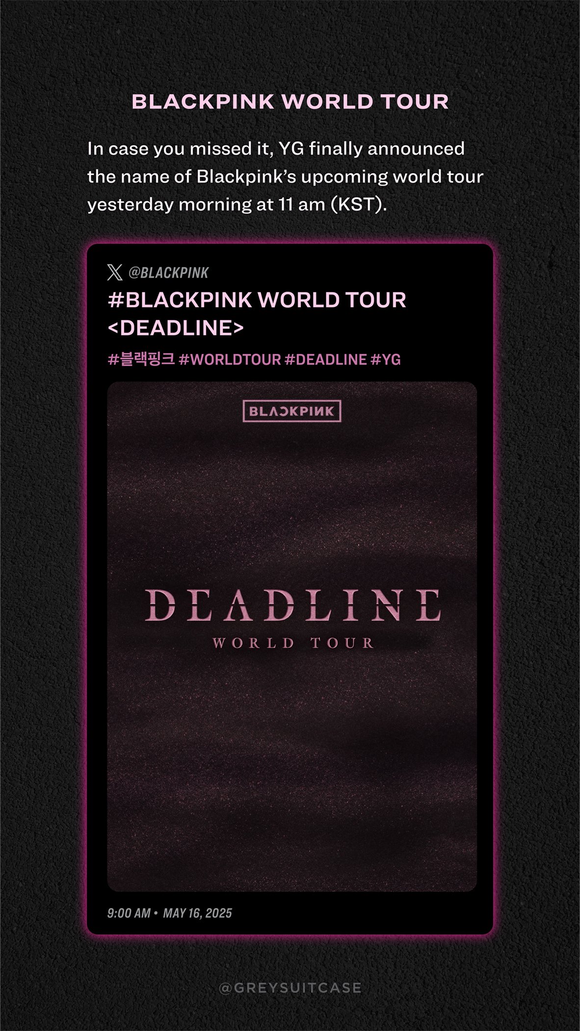 Deadline World Tour — Found Online — Greysuitcase